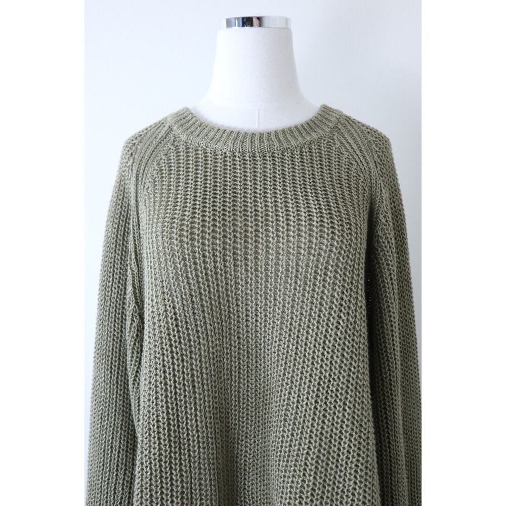 Apiece Apart Size XL Tara Linen Knit Sweater Raglan Sleeve Pullover Green - Picture 2 of 12